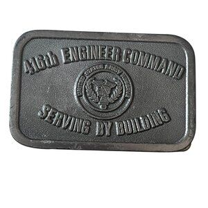 Vintage 416th Engineer Command Belt Buckle U.S. Army Reserve's Hit Line USA 3.5"